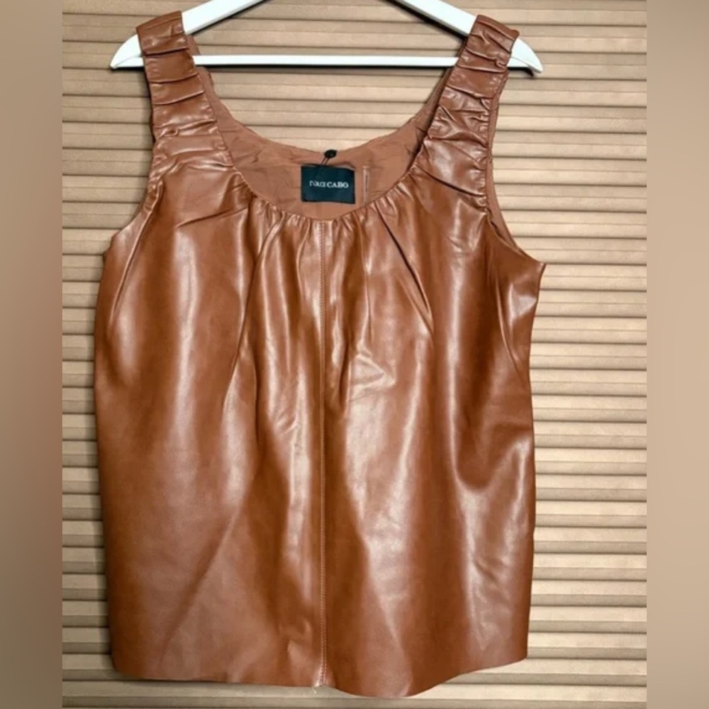 Dolce Cabo Brown Faux Leather Top